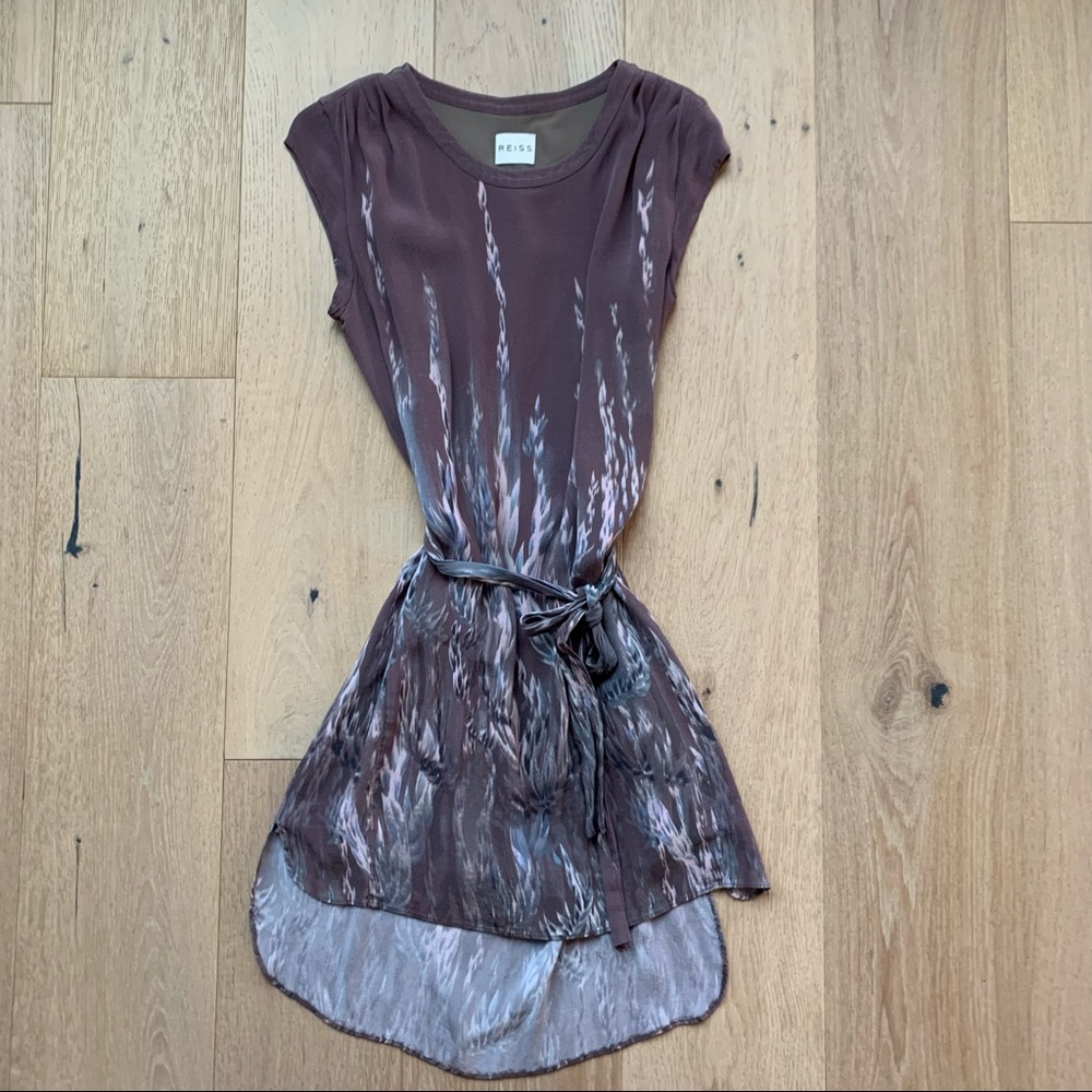 REISS Tie Waist Mini Dress